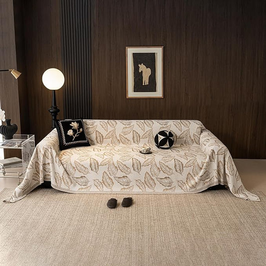 ROOMLIFE Couch Cover 3 Cushion Sofa, Washable Non Slip Furniture Sofa Protector Cover, Soft Chenille Sofa Slipcovers Sectional L Shape Dogs Couch Cover Throw Blanket with Tassels 71''X134'' by ROOMLIFE