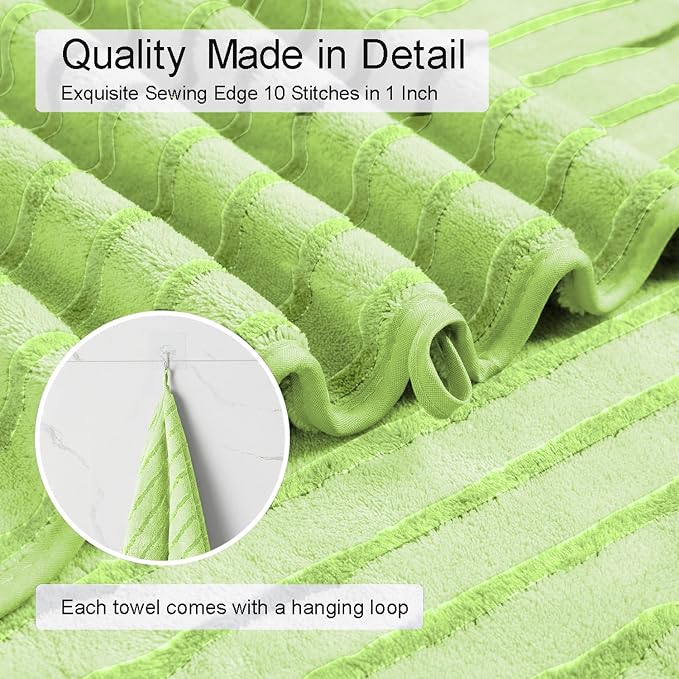 Mistyrose Bath Towels,4 Pack 35"x70" Large Bath Towels Microfiber Absorbent XL Bath Sheets Super Soft Towels for Bathroom Quick Dry Oversized Shower Towels for Family Hotel Spa Gym(Fruit Green - Image 5