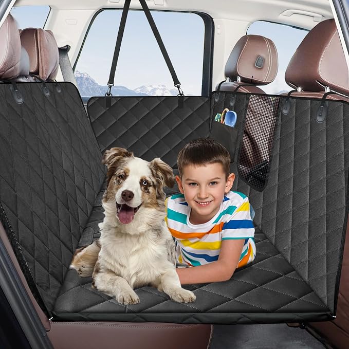 Kytely Back Seat Extender for Dogs,Hard Bottom Dog Car Seat Cover for Back Seat Support 400lb, Waterproof Dog Car Hammock Travel Bed for Car SUV Truck by Kytely