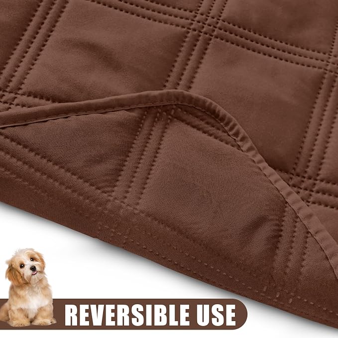 Smiry Waterproof Dog Bed Cover, Reversible Pet Blanket for Sofa Couch | Soft Washable Dog Blanket, Leakproof Couch Cover for Dogs Cats & Furniture Protection, 52x82, Brown/Brown - Image 3