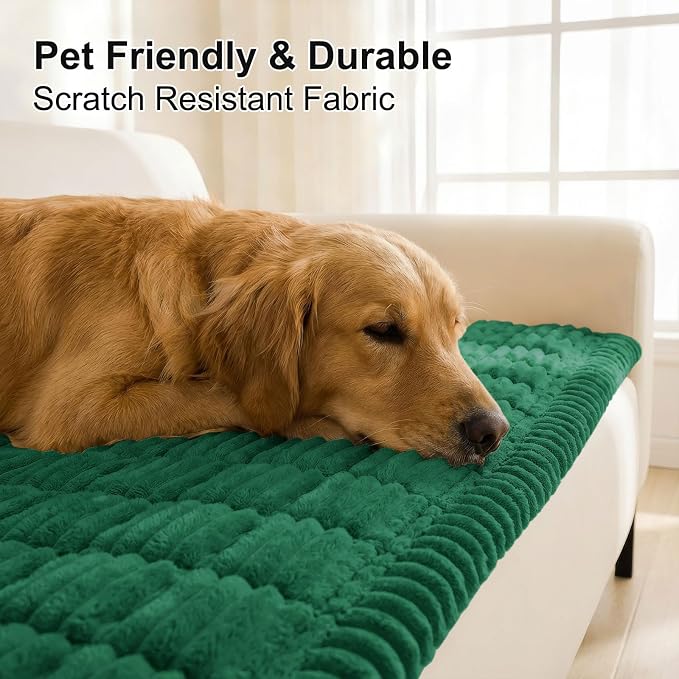 Smiry Couch Cover for Dogs, Non Slip Washable Sofa Protector for Pets | Soft Furniture Cover for Leather & Fabric Couches, Cozy Protect Against Fur, Dirt & Messes, Pet Friendly, 35.4"x63" - Image 4