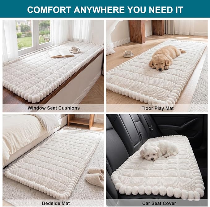 KRFOONN Couch Cover for Dogs Washable Pet Couch Covers for 2 Cushion Sofas Non-Slip Dog Sofa Protectors Cushion Covers Soft Sofa Slipcovers Cushion Protector for Pets (Style B-Beige, 27.6" x 59") - Image 7