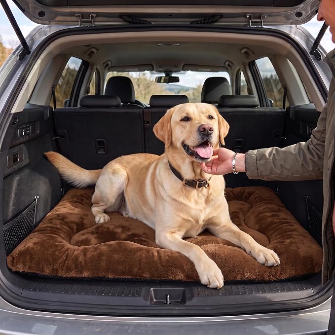 Dog Bed 42" for Metal Crate Pad,Washable Sleeping Mat for Medium/Large Pets | Soft faux rabbit fur, non-slip,machine wash/dry, plush cushioning, for crates, floors & travel, multiple sizes for all breeds - Image 9