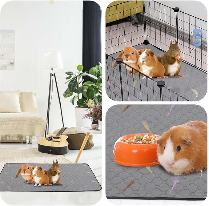 2Pcs Guinea Pig Cage Liners,Guinea Pig Fleece Cage Liners28''X56'' Super Absorbent Washable Pee Pads Reusable for Rabbit Hamster Chinchilla - Image 6