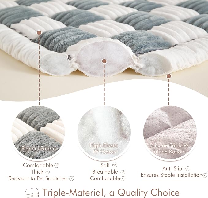 Couch Cover for Sofa, Sectional Couch Cover for Dogs, Sofa Cover Washable, Cushion Cover Blanket Pad Bed Mat for Pets, Fleece Furniture Protector, Grey, 27.6x59in - Image 4