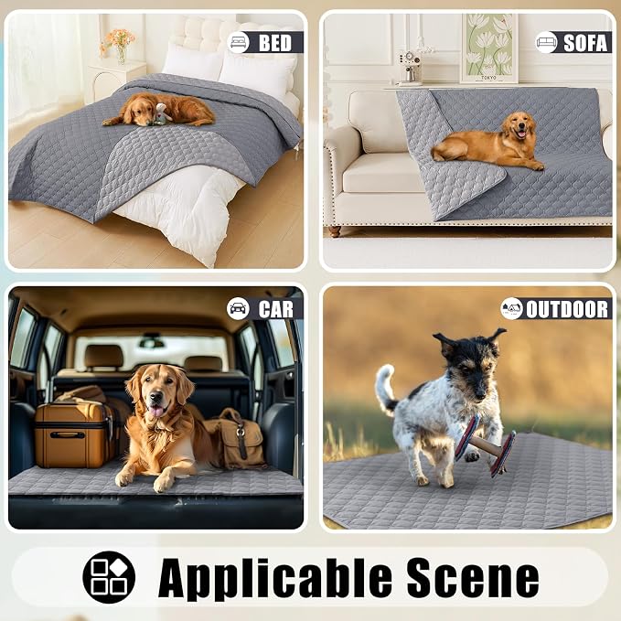 Smiry Waterproof Dog Bed Cover Blanket, Reversible Pet Blanket | Soft Reversible, Washable Leakproof Cats Dogs Couch Cover for Sofa, Couch, Furniture (68x82 Inch) - Image 7