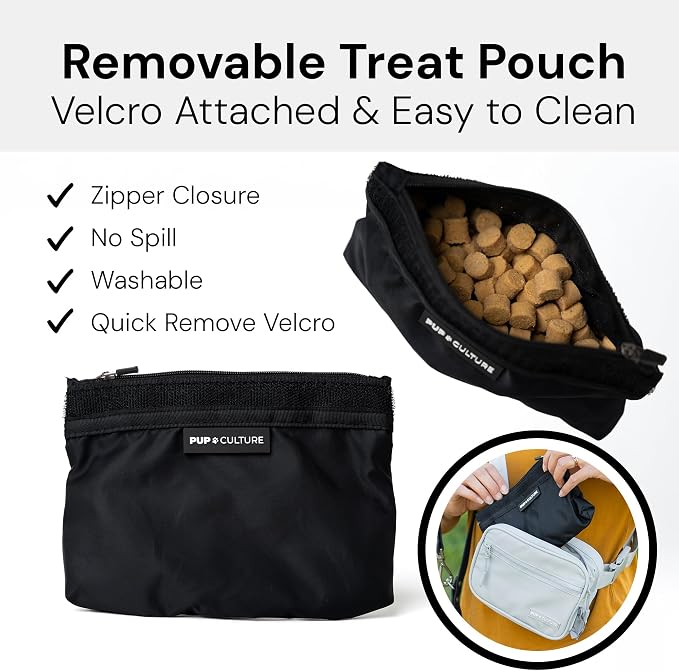 Pup Culture Dog Treat Pouch with Poop Bag Dispenser and Removable Treat Pouch | Cross Body Dog Walking Bag | The Perfect Puppy Training Tool and Even Better Gift - Image 3