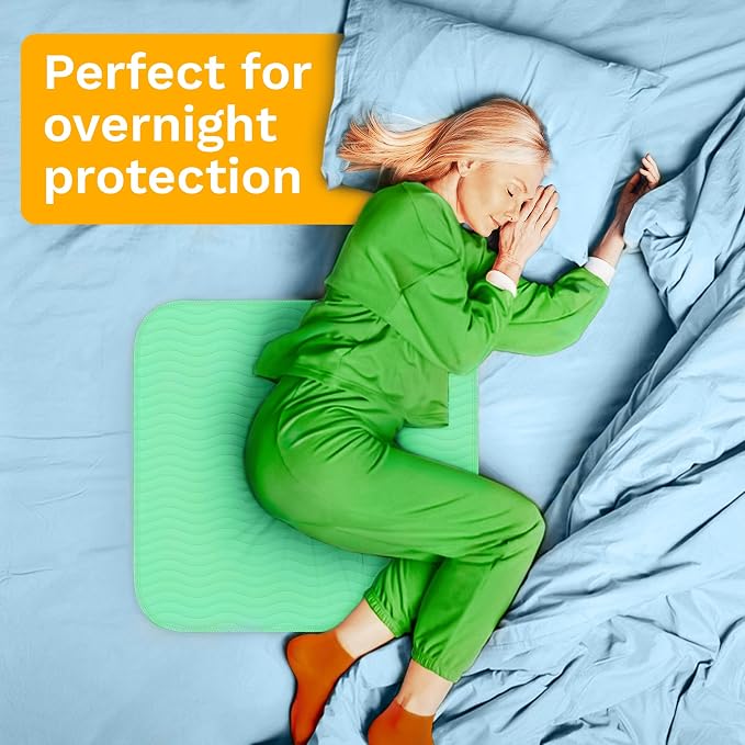 GREEN LIFESTYLE® Washable Underpads - Heavy Absorbency Reusable Bedwetting Incontinence Pads for Kids, Adults, Elderly, and Pets - Toddler Mattress Pads for Bed, Sofa, Floor (Pack of 2 - 34x52) - Image 3