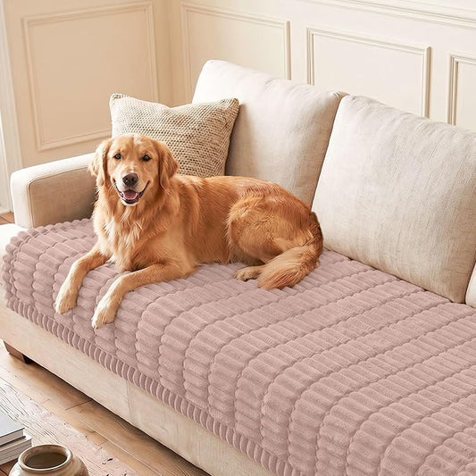 hyha Couch Cover for Dogs, Washable Non Slip Plush Flannel Sofa Protector | Thick Flannel, Silicone Anti-Slip Backing, Pet Hair & Scratch Protection, Fits Sofa & Loveseat (35.4" x 88") by hyha
