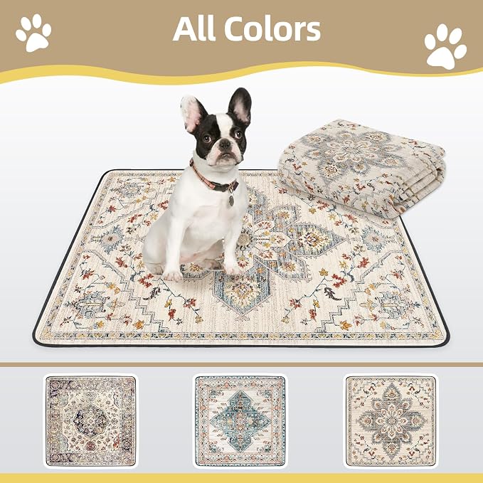 SCLOSE Washable Pee Pad for Dogs Extra Large, 72" x 72" Reusable Puppy Pads Waterproof Dog Rugs, Super Absorbent, Leakproof, Dog Crate Pad, Playpen Mat, Whelping Pads, White Medallion - Image 7