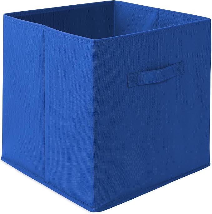 Casafield Set of 12 Collapsible Fabric Cube Storage Bins, Royal Blue - 13" Foldable Cloth Baskets for Shelves, Cubby Organizers & More - Image 2