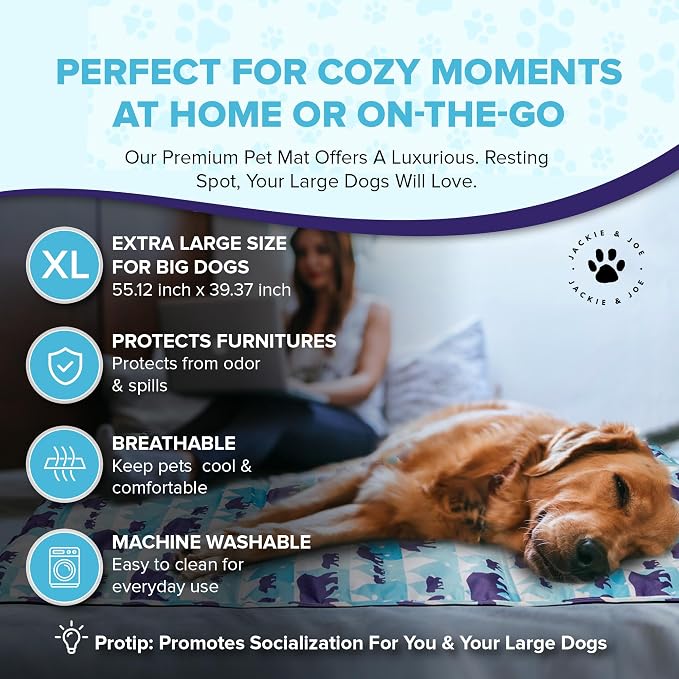 Extra Large Dog Bed 55x39 Inch- Lightweight &Portable Easy to Roll Up. Washable Pet Bed with Waterproof Easy to Clean with Nonskid Bottom for XL Dogs. - Image 4