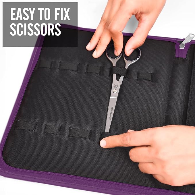 Case Holds 10 Grooming or Beauty Shears (PURPLE) - Image 3