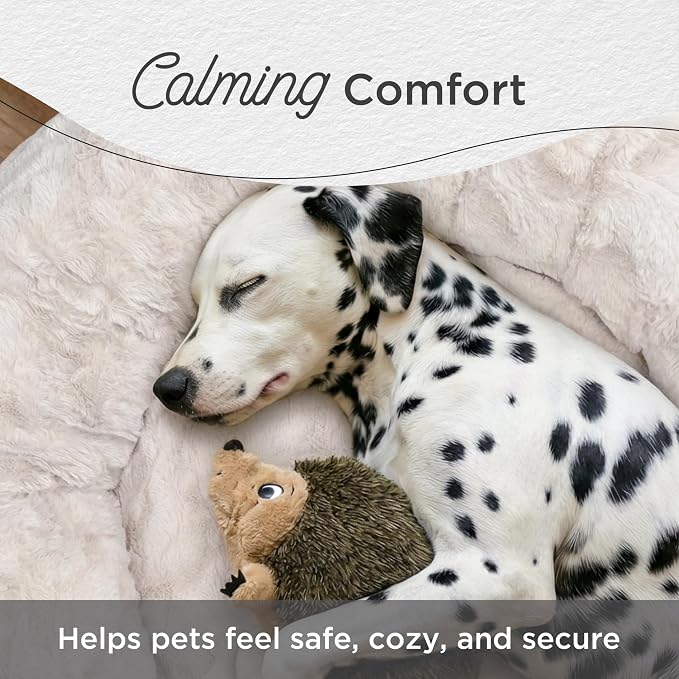 Best Friends by Sheri The Original Calming Donut Dog Bed for Small Dogs up to 25 lbs, Lux Faux Fur, Gray, 23" x 23" - Image 4