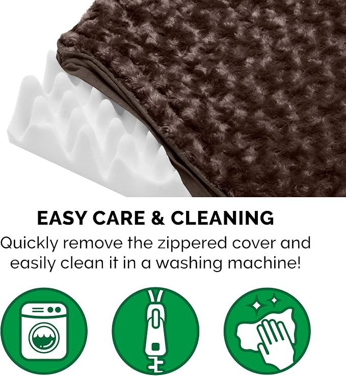 Furhaven Orthopedic Dog Bed for Medium/Small Dogs w/ Removable Washable Cover, For Dogs Up to 35 lbs - Ultra Plush Faux Fur & Suede Mattress - Chocolate, Medium - Image 8