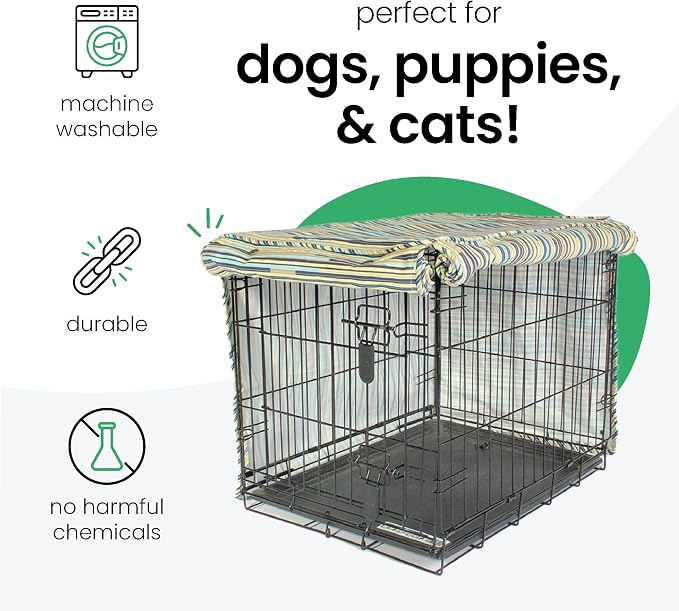 Molly Mutt I Don't Like Mondays Dog Crate Cover, 100% Cotton Canvas Cover with 2 Roll-Up Panels, Ideal for Dog or Cat Crate, Durable, Washable, and Free of Harmful Chemicals, 30" x 19" x 21" - Image 3