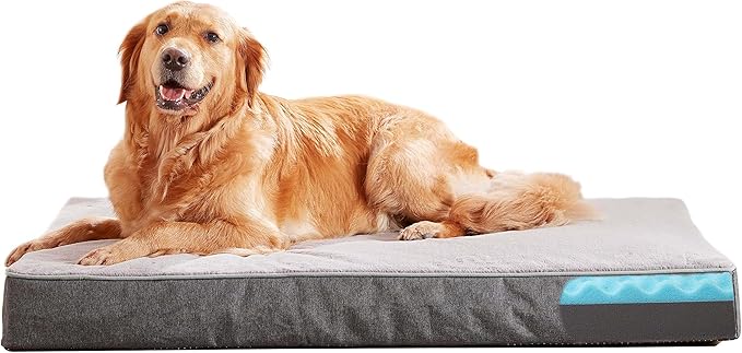 Orthopedic Memory Foam Dog Bed, Cooling Dog Beds for Extra Large Dogs -Waterproof Pet Bed for Crate with Removable Washable Cover, XL(41inch,90Lbs) by ABETTERLIFEWITHPET