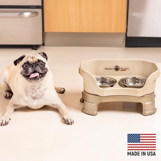 Neater Feeder Deluxe Mess-Proof Elevated Dog Bowls for Small Dogs (Up to 19 lbs), 2 Height Adjustable (6” & 7.5”) No-Spill Raised Dog Bowl Stand, Stainless Steel Food Bowl Set, Made in USA, Cappuccino - Image 4