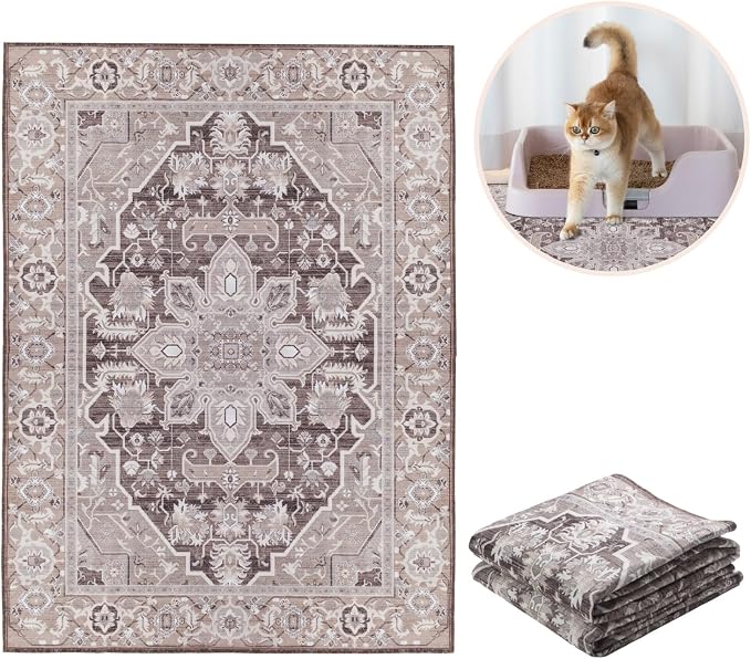 Lovewag Cat Litter Mat, Litter Box Mat, Caramel Creme, 36x48, 2 Pack | Washable litter mat cover, kitty litter mat & cat mat for litter box, litter trapping mat, prevents tracking, multi-cat - Image 8