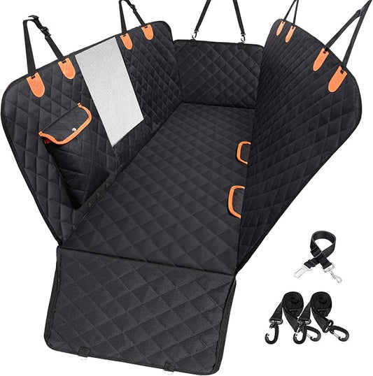 Dog Car Seat Cover for Back Seat 600D Scratchproof Nonslip Durable Waterproof Cars Pet Backseat Covers with Mesh Window Dogs Hammock for Car，SUV, Truck (54" W x 58" L) by EasyHaWei