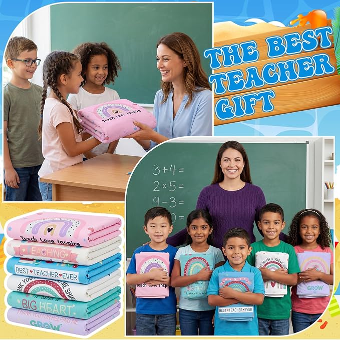 Mindsoft 12 Pcs 30"x 60" Beach Towel for Teachers Bulk, Teacher Appreciation Gifts Beach Towels Yoga Towel Quick Dry Soft Microfiber Sand Oversized Lightweight for Graduation Summer Pool Bath Party - Image 5