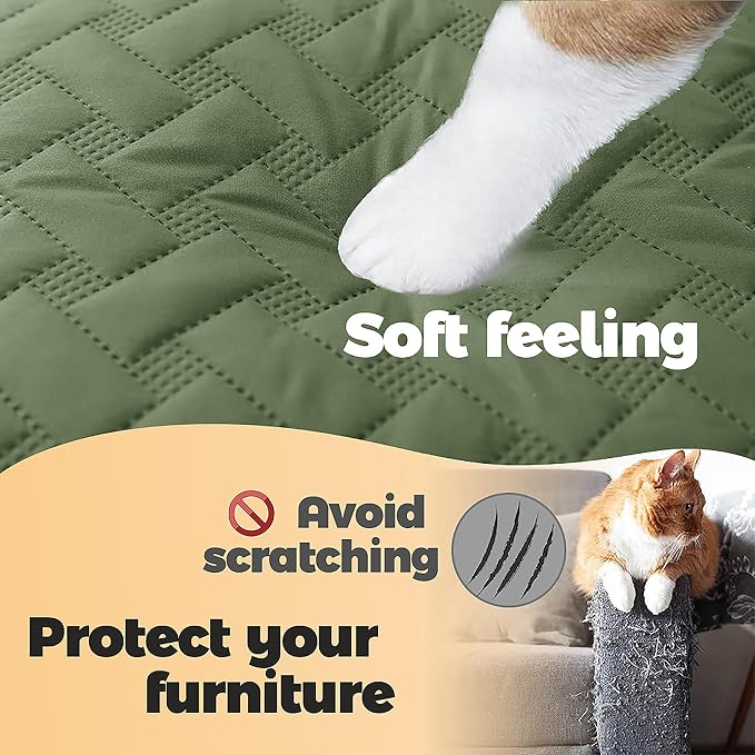 gogobunny 100% Double Sided Waterproof Dog Blanket Soft Pet Bed Cover Reversible Protect Furniture Couch Sofa Car for Puppy Cat Kids (Dark Green/Light Green, 30x70 Inch (Pack of 1)) - Image 4
