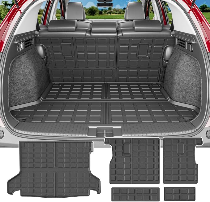 powoq Cargo Mat Compatible with 2016-2022 Honda HRV Trunk Mat Cargo Liner Back Seat Protector TPE Replacement for 2016 2017 2018 2019 2020 2021 2022 Honda HRV Accessories (Trunk Mat+Backrest Mats) by powoq