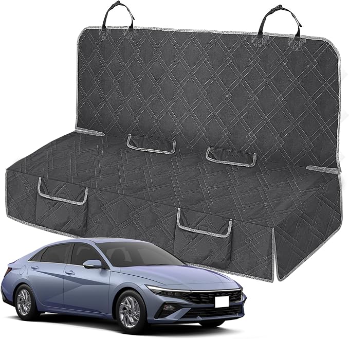 Dog Car Seat Cover for Hyundai Elantra 2015-2025 | Waterproof Pet Bench Seat Cover for Back Seat, 600D Heavy Duty Scratch Proof Nonslip Truck Seat Covers for Dogs by Kistrba