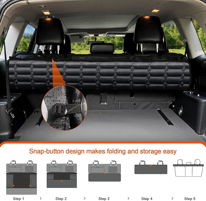 Reliadura Cargo Liner for SUVs, Waterproof Trunk Cover with Bumper Flap | Non-Slip Dog Seat Cover For SUVs/Cars/Vans; Large Black Cargo Mat with Side Flaps Protects from Scratches, Pet Hair and Dirt. - Image 2