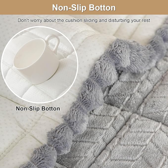 Thick Pet Couch Covers for Sofa (27.6"x70.9",Light Grey) | Soft Sofa Covers for 3 Cushion Couch, Machine Washable，Non Slip Sofa Cover, Flannel Dog Pet Friendly Couch Covers Protector - Image 4