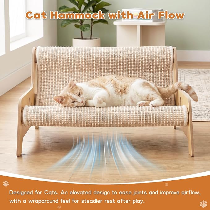 Sisal Cat Scratcher Sofa, Durable Frame Cat Couch Scratcher for Indoor Cats, Mess-Free No Shedding Cat Scratcher Bed, Multi-Functional Lounge for Scratching & Playing, Easy Assembly Furniture - Image 2