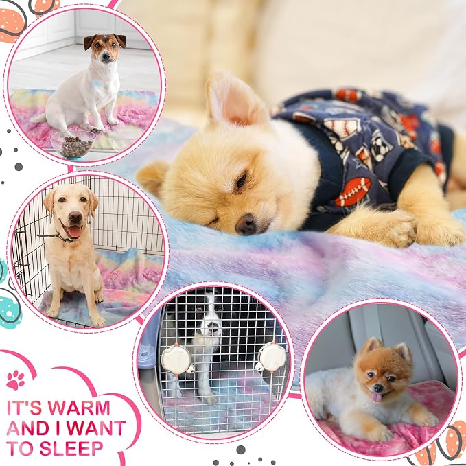 Tudomro 8 Pcs Absorbent Guinea Pig Blankets Washable Small Animal Fleece Bedding Cage Liners Reusable Pet Sleep Mat Pad Cover for Ferret Chinchilla Furniture Protection(Tie Dye,16 x 24 Inch) - Image 4