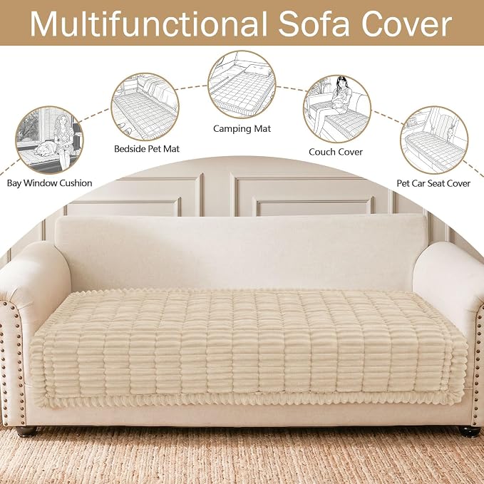 hyha Couch Cover for Dogs, Washable Non Slip Plush Flannel Sofa Protector | Thick Flannel, Silicone Anti-Slip Backing, Pet Hair & Scratch Protection, Fits Sofa & Loveseat (35.4" x 70.9") - Image 3