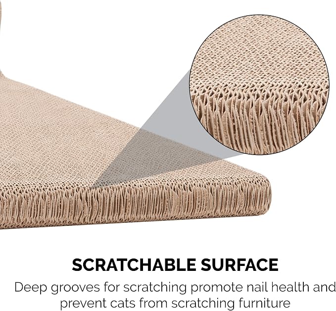Furhaven 2-Pack Scratching Boards w/ Catnip & Wall-Mounting Hooks for Indoor Cats, Reversible - Wall-Mounted Corrugated Cat Scratchers - Seaglass, Standard/2-Pack - Image 6