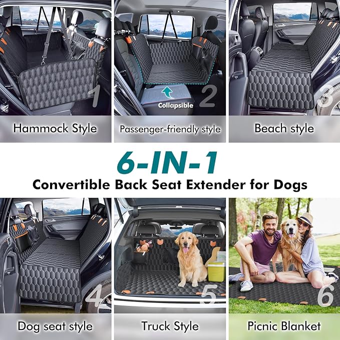Chumajor XL Back Seat Extender for Dogs, Hard Bottom, Waterproof,400 lb | Dog Hammock for Car Creates a Stable, Comfortable Back Seat Platform for Dogs During Every Ride - Image 4