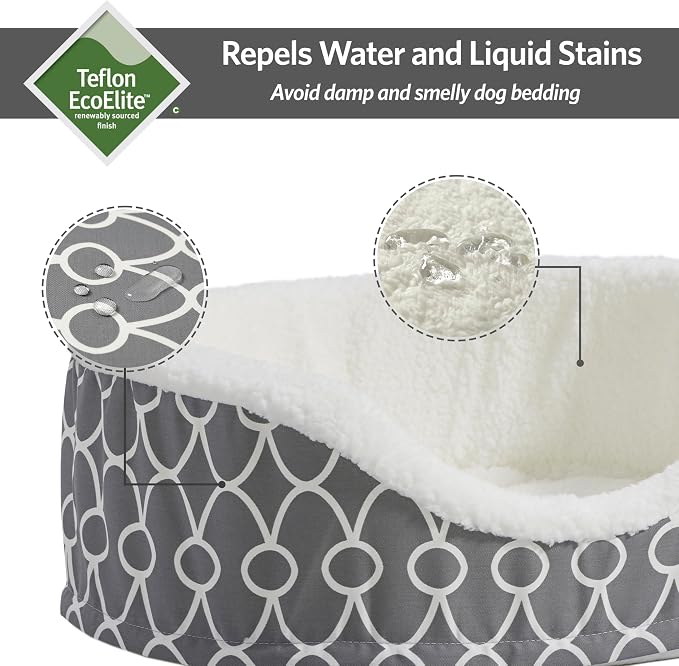 MidWest Homes for Pets Orthoperdic Egg-Crate Nesting Pet Bed w/ Teflon Fabric Protector, Large Gray - Image 3