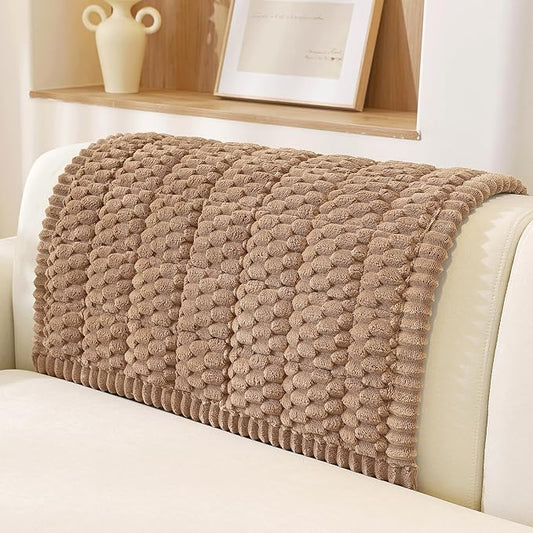 OstepDecor Couch Cover for Dogs, Washable Non Slip Sofa Cover for Pets, Soft Couch Covers for Sofa, Loveseat and Sectional, Furniture Protector Against Pet Hair & Scratches (35.4" x 35.4", Brown) by OstepDecor