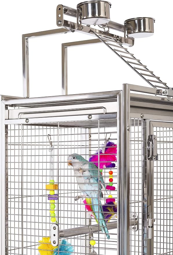 Prevue Pet Products Small Stainless Steel Playtop Bird Cage - Image 8