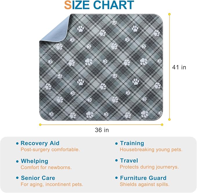 BEAUTYZOO Washable Pee Pads for Dogs, 4 Pack Reusable Puppy Pads, Super Absorbent Dog Pee Pads for Pet Training, Housebreaking and Incontinence, Non-Slip Potty Pads for Floor, Crate, Couch, 36" x 41" - Image 5