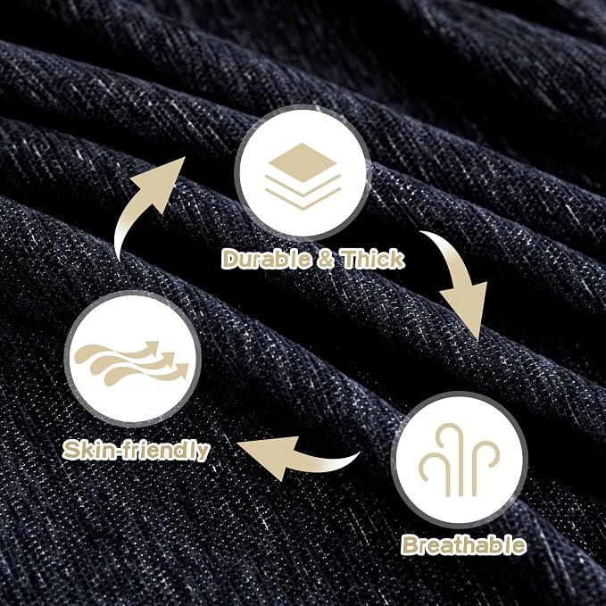 MYSKY HOME Couch Cover for Dogs, Washable Couch Covers for 3 Cushion Couch Sofa, Super Soft Chenille Sofa Slipcover, Non Slip, Furniture Protector, 71"x150", Navy Blue - Image 8