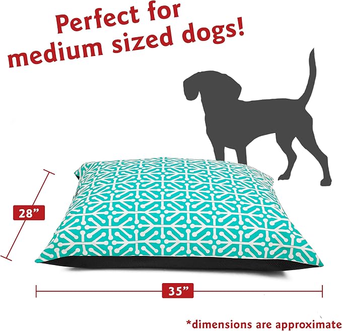 Majestic Pet Rectangle Medium Dog Bed Washable – Non Slip Comfy Pet Bed – Dog Crate Bed Super Value Pillow Dog Bed – Dog Kennel Bed for Sleeping - Dog Bed Medium Breed 35 x 28 Inch – Aruba Pacific - Image 2