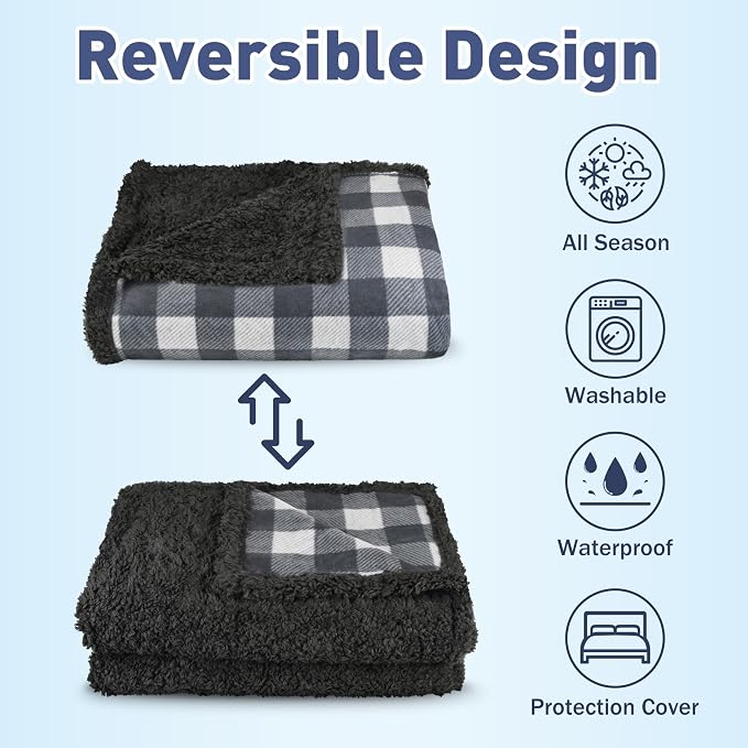 Kritter Planet Waterproof Reversible Pet Blanket for Dogs and Cats | 60 x 80 Inch, Waterproof Cover for Sofa and Bed, Washable Protection Against Fur, Dirt, Scratches and Everyday Messes - Image 2