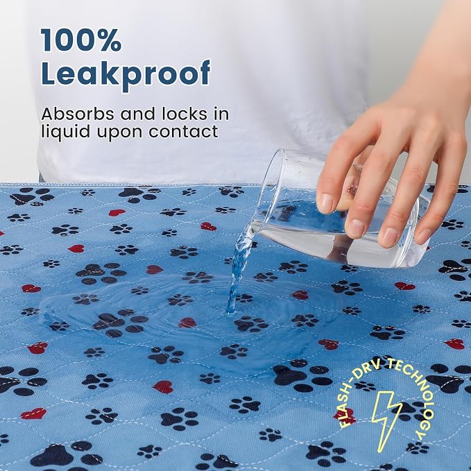 Washable Pee Pads for Dogs,2 Pack Extra Large 72"x72" Super Absorbent Reusable Puppy Pads,Non-Slip 100% Waterproof Dog Pee Pads,Pet Training Pads for Couch, Crate,Potty Training,Floor - Image 4