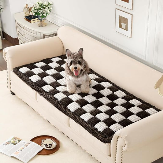 Couch Cover for Sofa, Sectional Couch Cover for Dogs, Sofa Cover Washable, Cushion Cover Blanket Pad Bed Mat for Pets, Fleece Furniture Protector, Black, 27.6x59in by Unknown