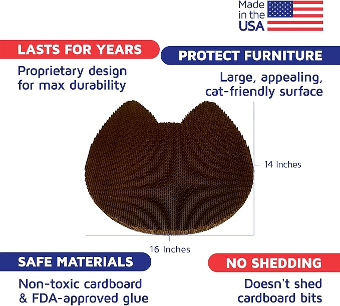 Cat Scratcher by Americat – Made in USA Cardboard Scratching Pad & Lounger – X Large, 2-Sided, Heavy, No-Shedding, Long-Lasting (Cat) - Image 2