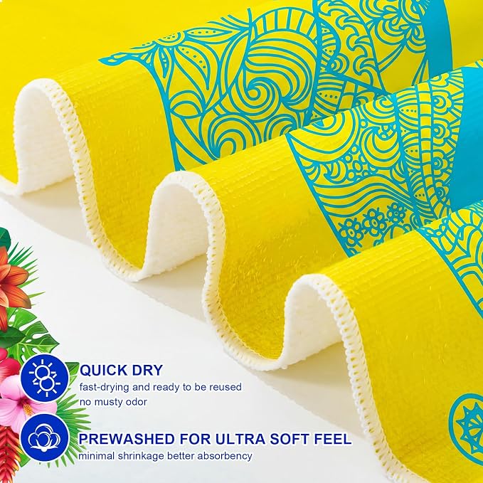 EBOOT 10 Pack Oversized Beach Towel Set Extra Large Pool Towels Microfiber Quick Dry Swim Blanket for Adult Women Men Face Hand Body Bath Travel Pool(Stylish Color,31 x 63 Inch,Ocean Animal) - Image 3