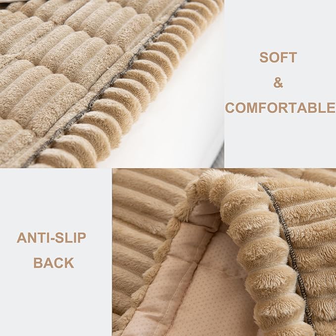 Mivnue Pet Couch Cover, Couch Covers for Dogs, Washable Dog Sofa Covers Couch Protector, Fuzzy Non Slip Couch Slipcover Pet Friendly (Brown, 27.6" x 70.9") - Image 3