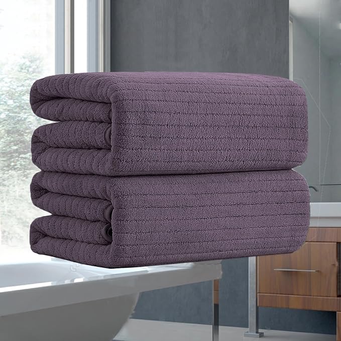 Hailea Hand Towels Set 16x31 Inches,Soft Microfibers Bathroom Towel Set 2 Pack,Highly Absorbent Quick Dry Luxury Towel Hotel Spa Gym Hand Towel Collection for Bathroom,Dark Purple by Hailea