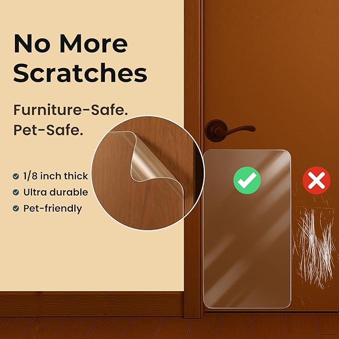 36 x 20 Door Scratch Protector Dog & Cat Scratch Guard, Heavy Duty Clear Anti-Scratching Protection on Wall Window Glass Screen & Sliding Doors Furniture Indoor/Outdoor - Image 5