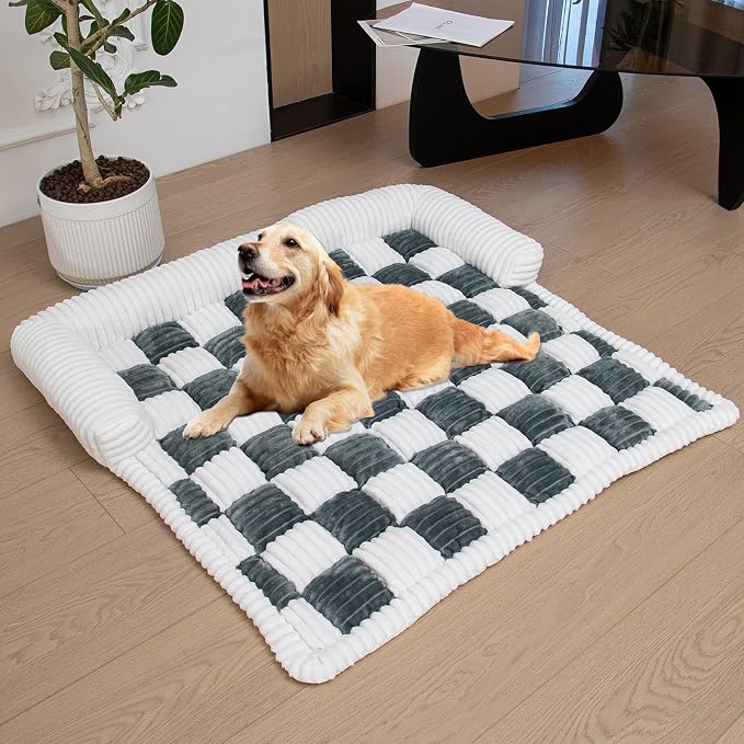 TOPCHANCES Dog Couch Cover,Thickened Quilted Plaid Funny Fuzzy Pet Couch Covers for Sofa,Washable Non Slip Pet Mat Sofa Dog Cover Protector for Large Dogs(Gray,30x30inch) - Image 7